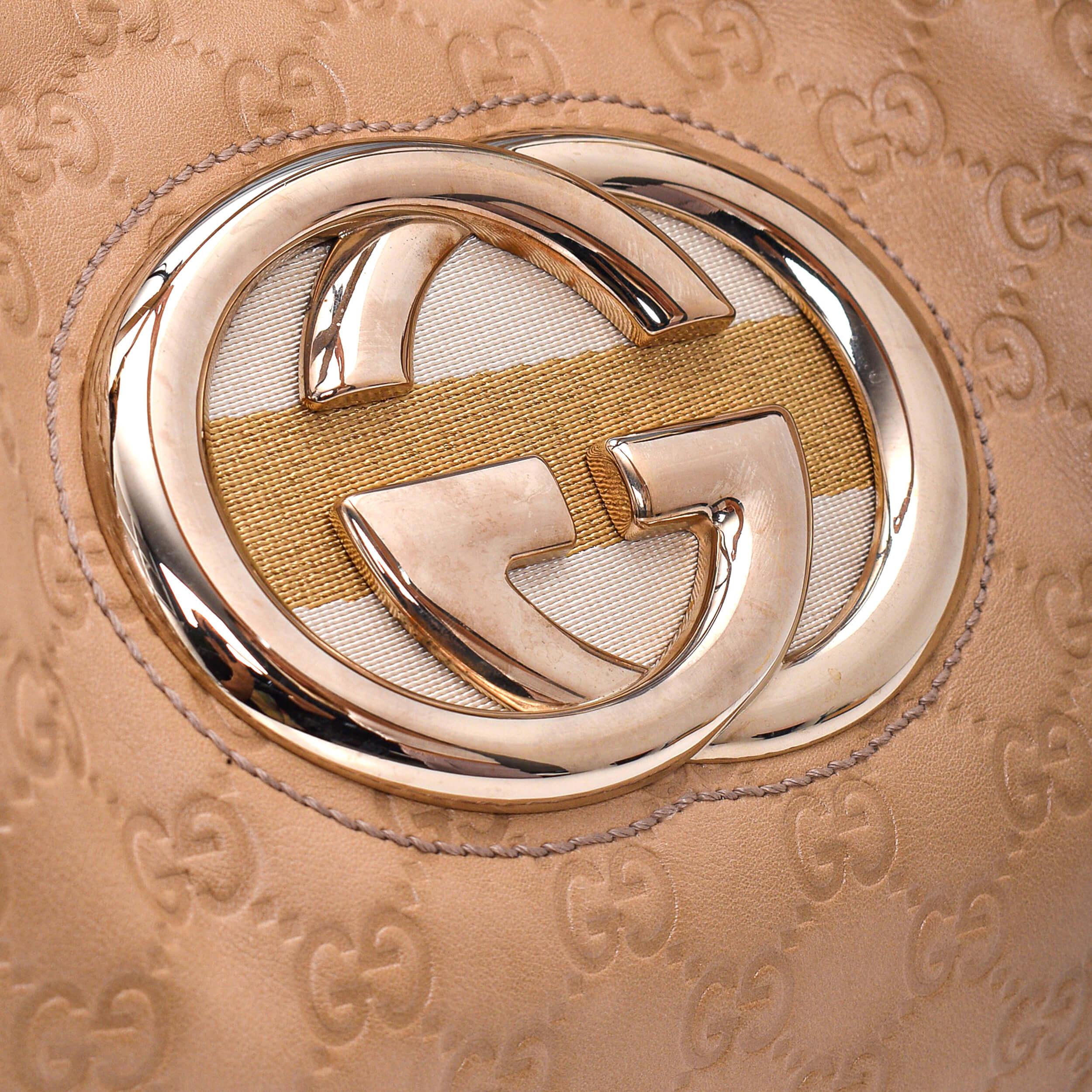 Gucci - Beige GG Supreme Leather  Vintage Tote Bag